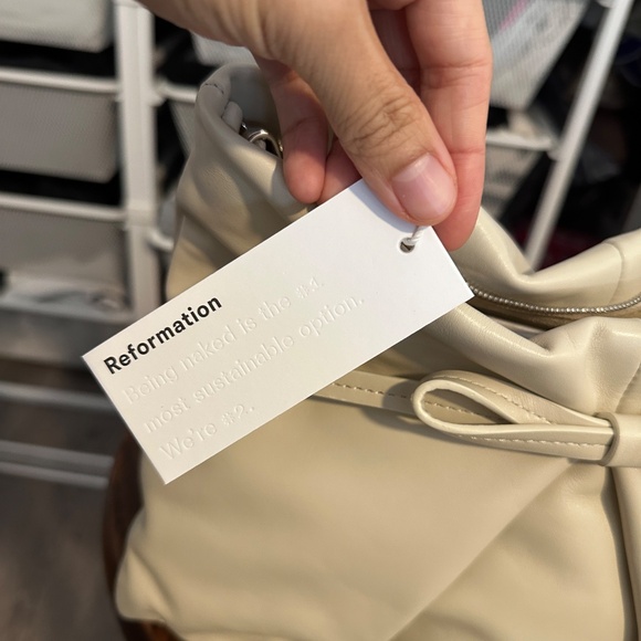 reformation vittoria clutch in almond leather - Picture 7 of 8